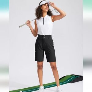 NWT Grey Women's Golf Shorts Elastic Bermuda